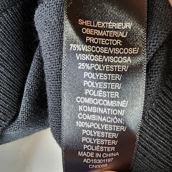 Adrianna  Papell Sheer Pleated Bishop Sleeve Cardigan Black Size Large - Picture 13 of 14